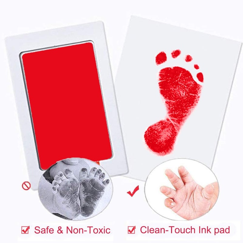 LelonHo 2 Pack Large Inkless Hand and Footprint Kit Clean Touch Ink Pad for Baby Pet Paw Print Kit(1 Pink and 1 Red Ink Pads,4 Imprint Cards) - Image 4
